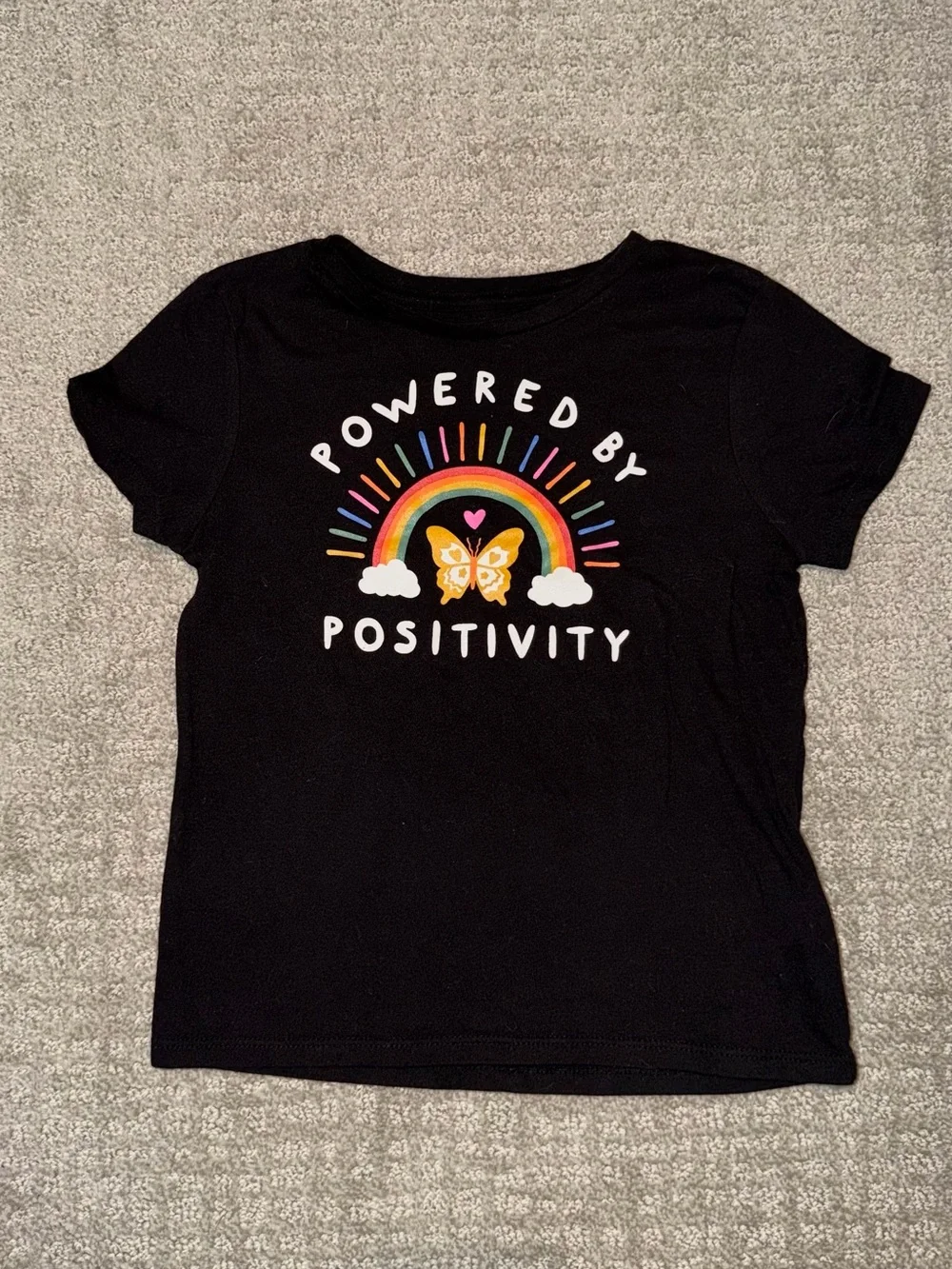 Kids “Powered by Positivity” Shirt Size S